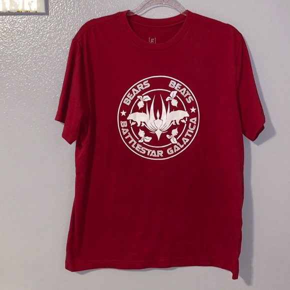 George Other - George red Bears Beats Battlestar Galactica short sleeve shirt